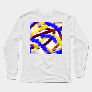 Blue, yellow and brown Long Sleeve T-Shirt